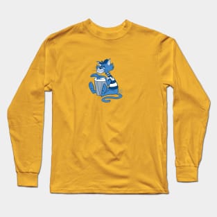 JAZZ CAT PLAYING BONGO DRUM Long Sleeve T-Shirt